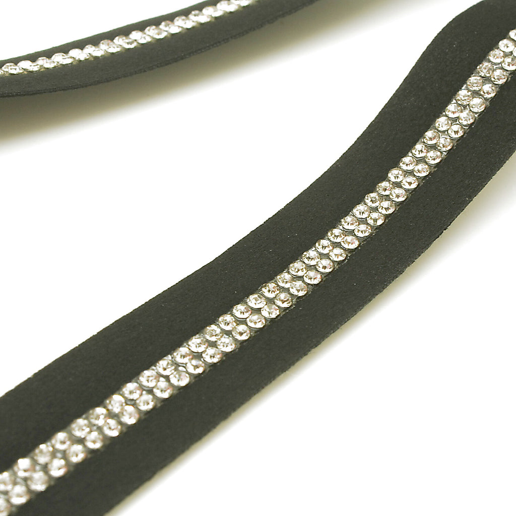 BLACK SILVER STONE VELVET TRIM - sarahi.NYC