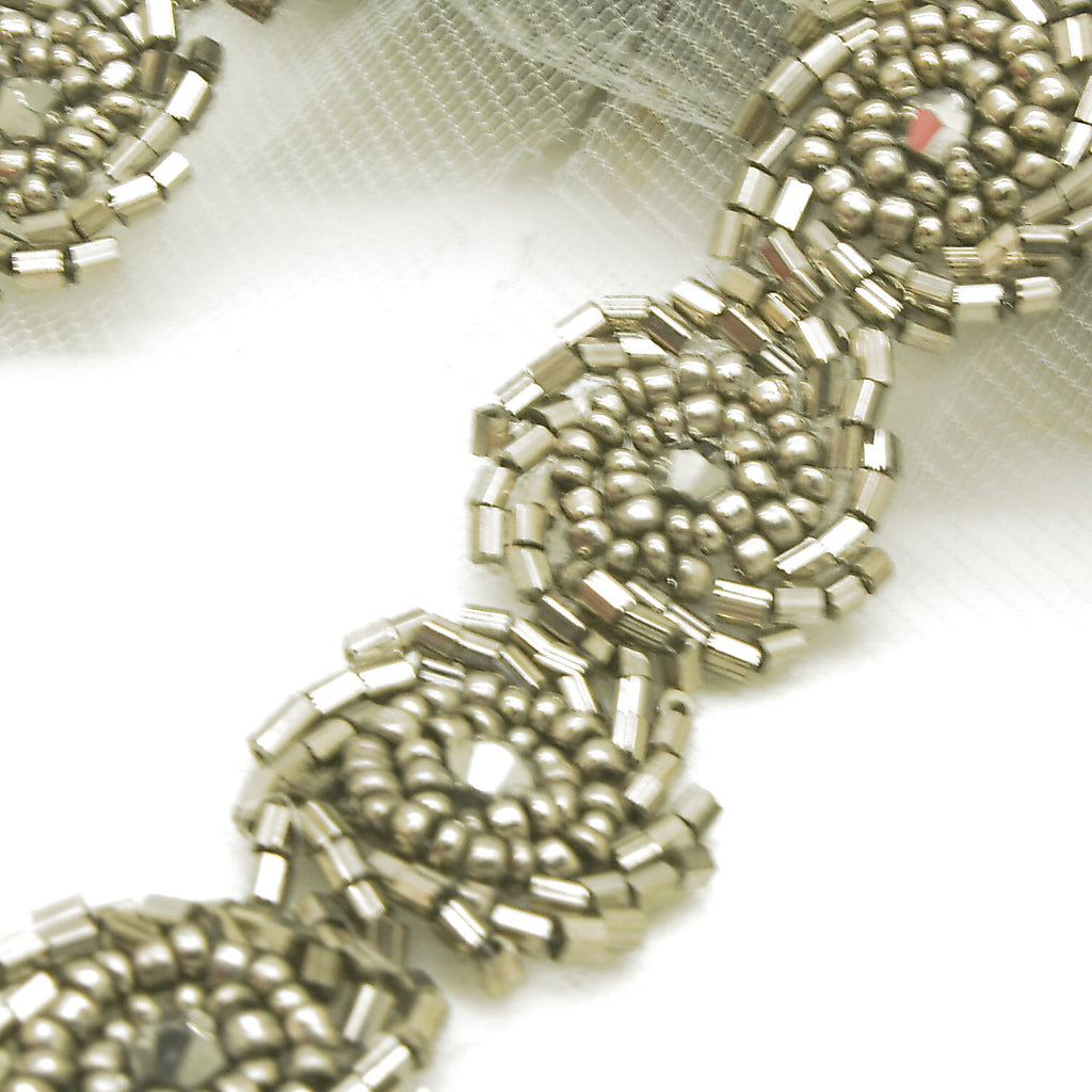 GRAY BEADED TRIM - sarahi.NYC