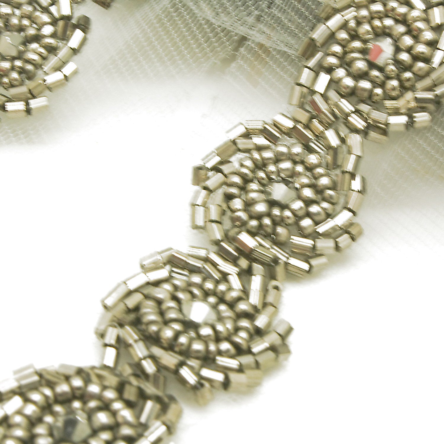 GRAY BEADED TRIM - sarahi.NYC