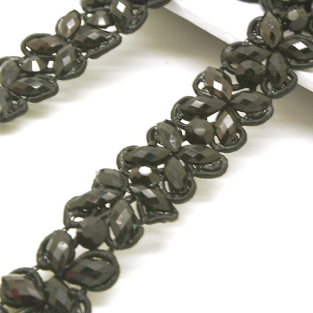 BLACK RHINESTONE TRIM - sarahi.NYC