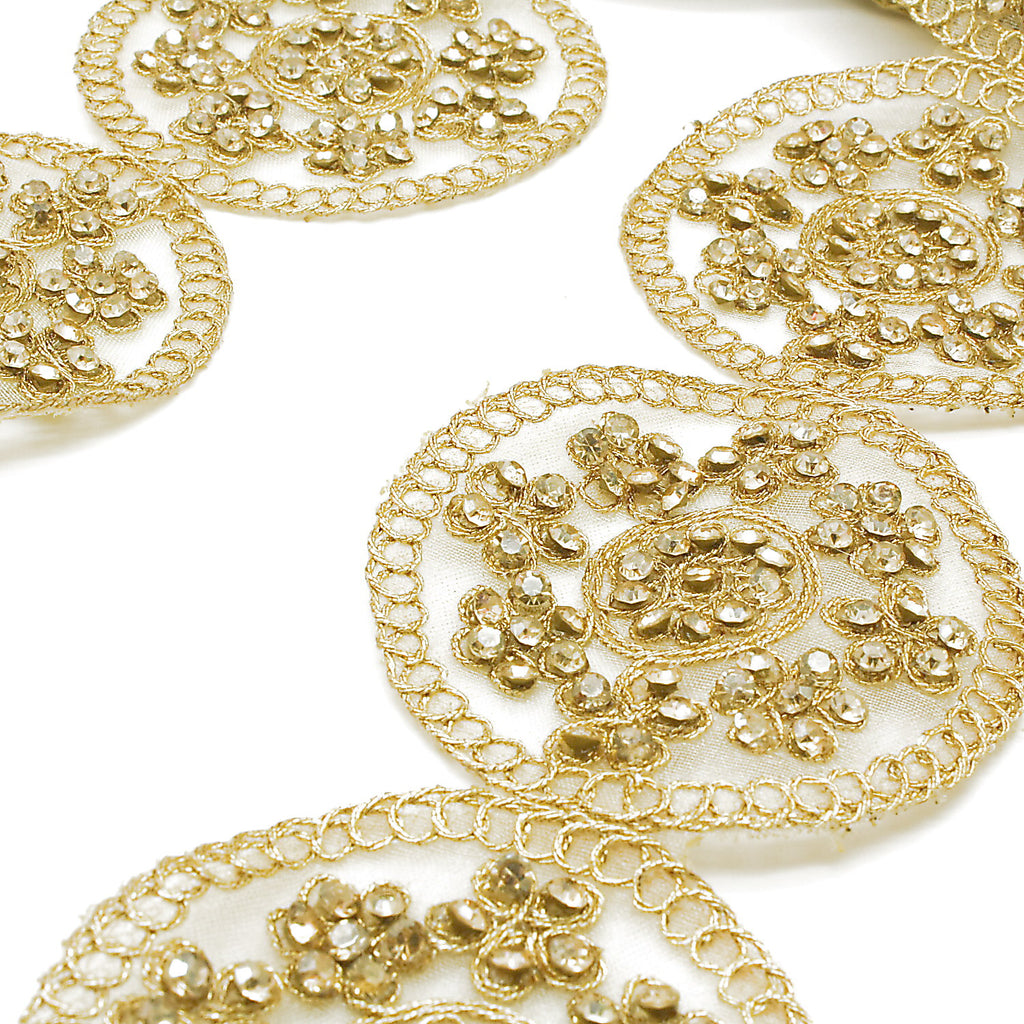 GOLD CIRCLE STONE TRIM - sarahi.NYC