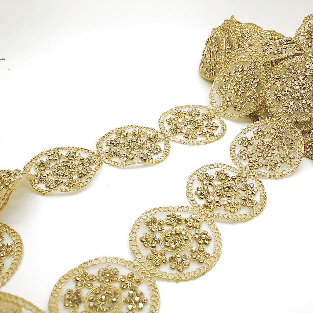 GOLD CIRCLE STONE TRIM - sarahi.NYC