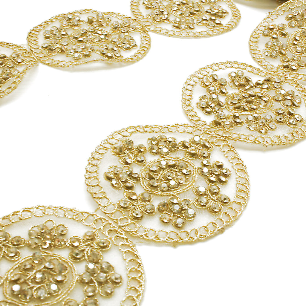 GOLD CIRCLE STONE TRIM - sarahi.NYC