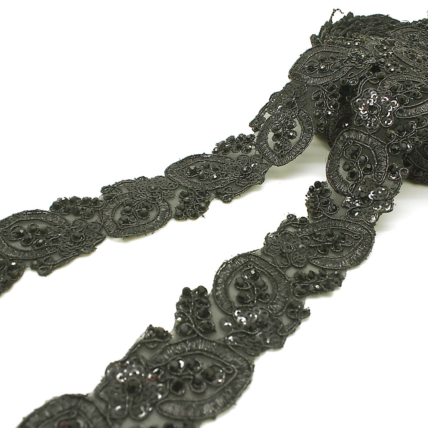 BLACK RHINESTONE TRIM - sarahi.NYC
