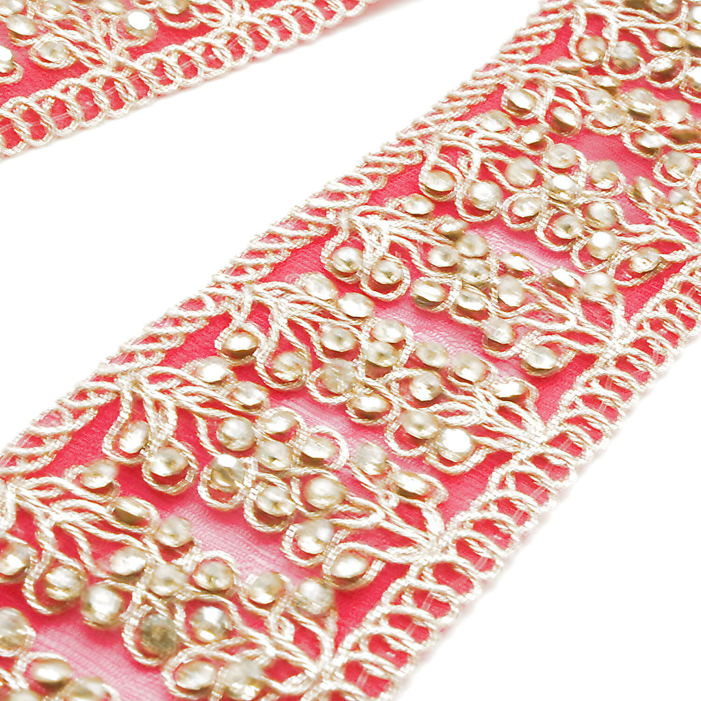 HOT PINK GOLD STONE TRIM - SARAHI.NYC