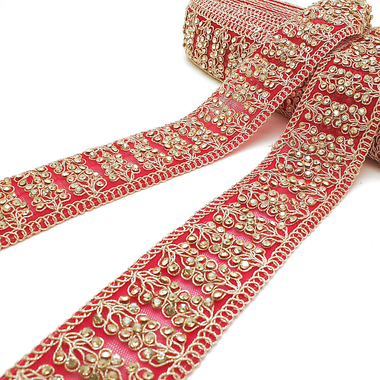 HOT PINK GOLD STONE TRIM - SARAHI.NYC