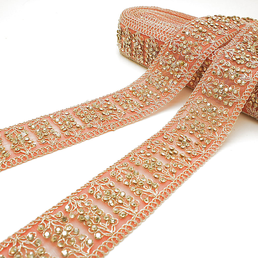 LIGHT PINK GOLD STONE TRIM - SARAHI.NYC