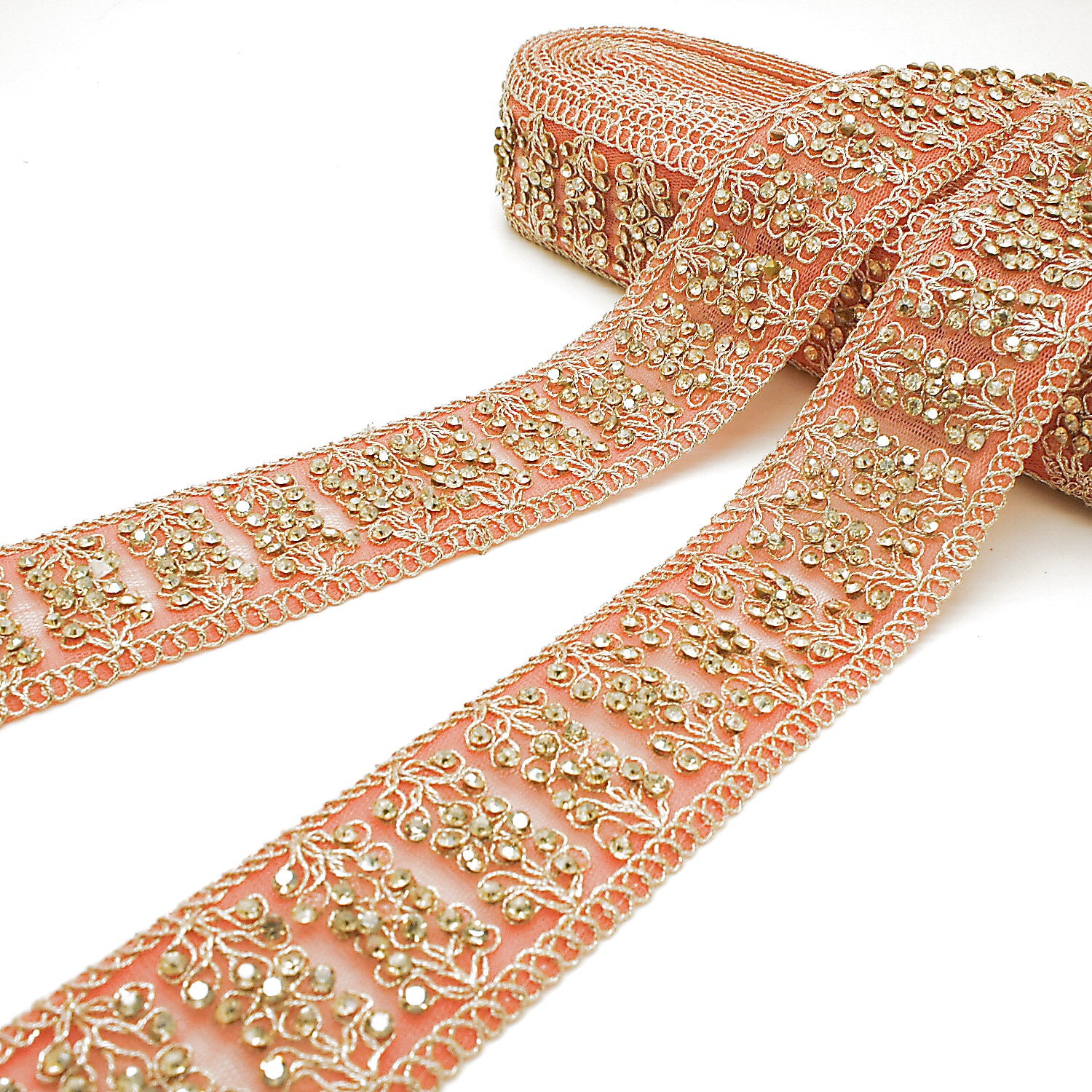 LIGHT PINK GOLD STONE TRIM - SARAHI.NYC