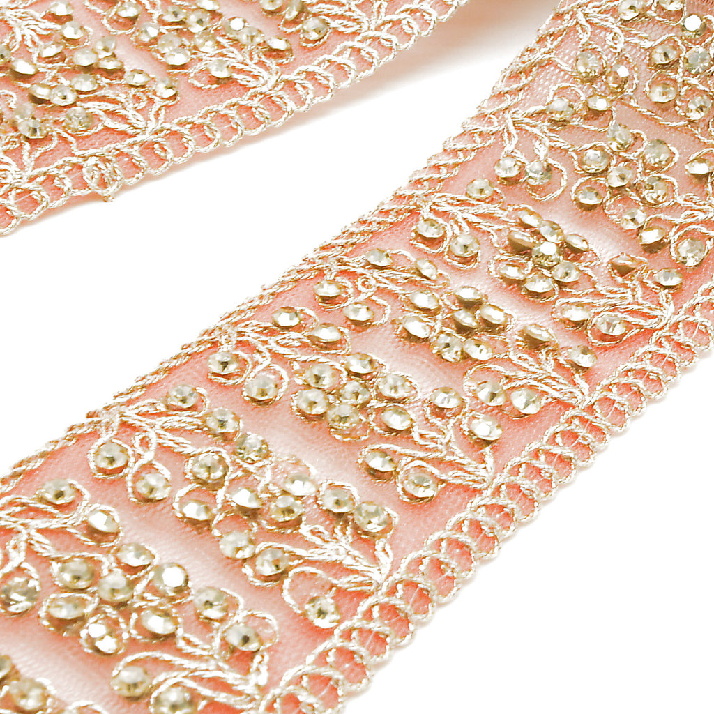 LIGHT PINK GOLD STONE TRIM - SARAHI.NYC