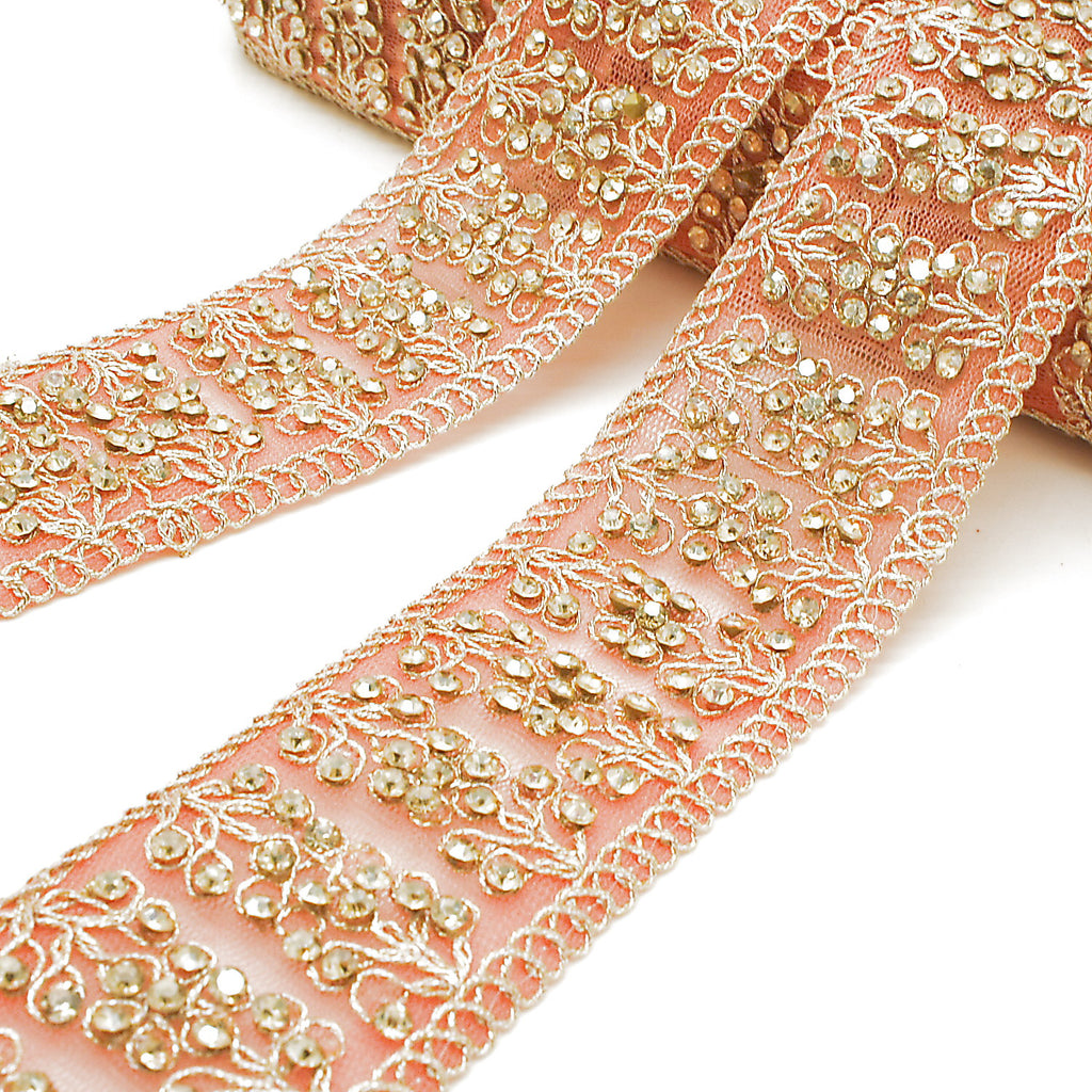 LIGHT PINK GOLD STONE TRIM - SARAHI.NYC
