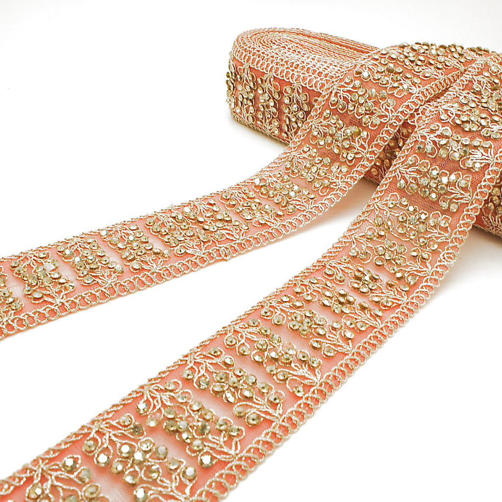 LIGHT PINK GOLD STONE TRIM - SARAHI.NYC