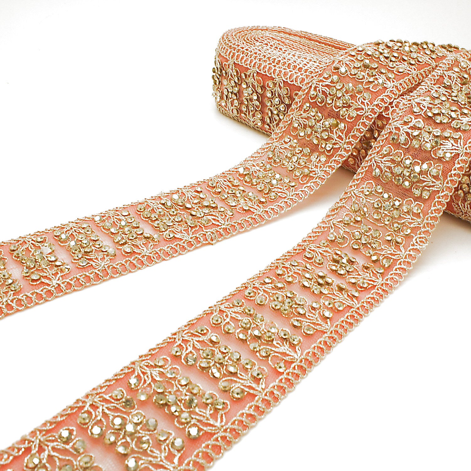 LIGHT PINK GOLD STONE TRIM - SARAHI.NYC