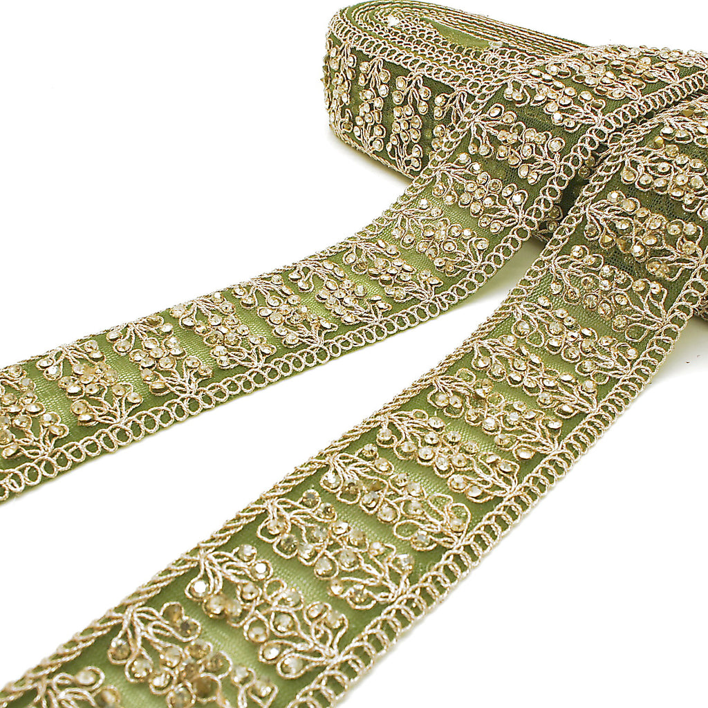 OLIVE GOLD STONE TRIM - SARAHI.NYC