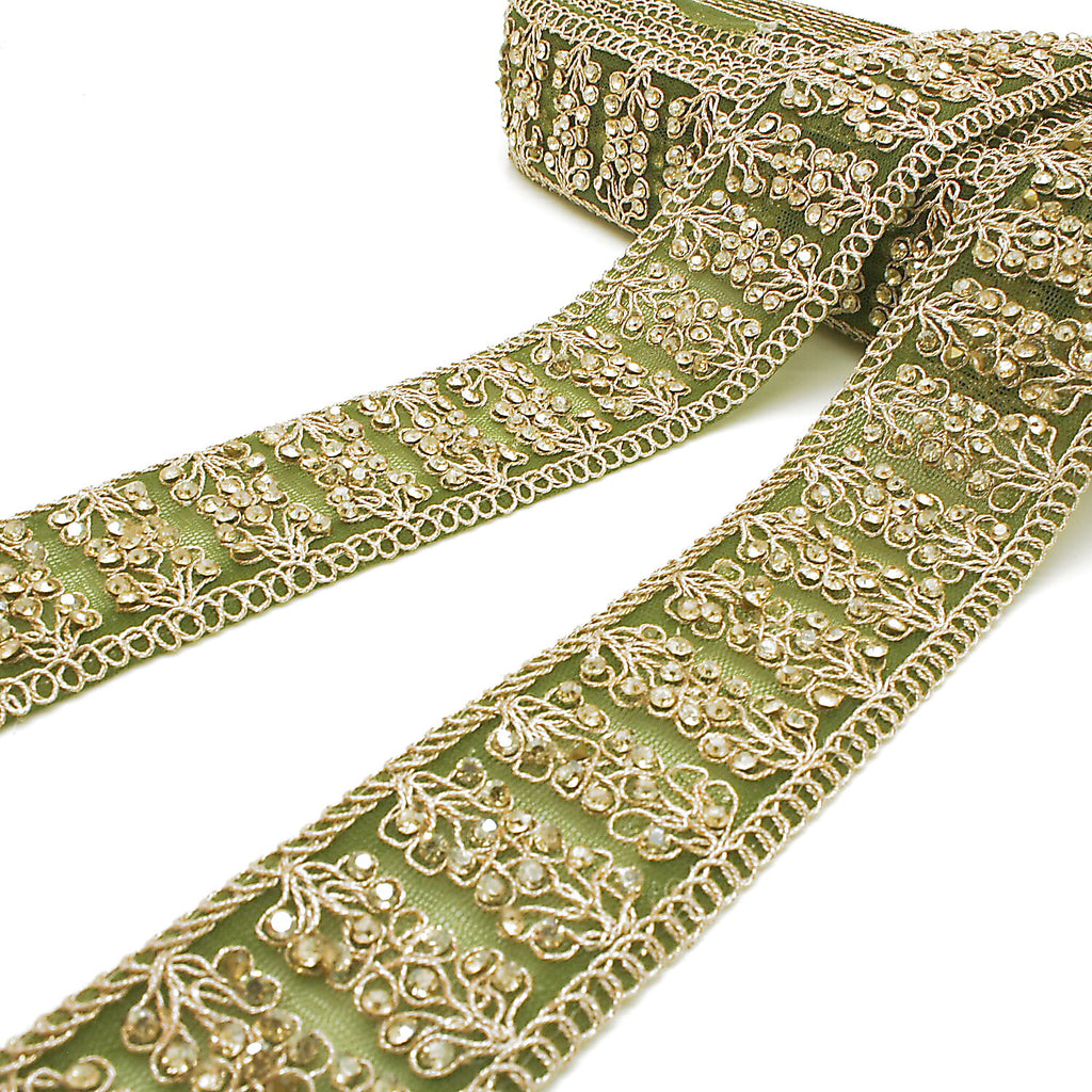 OLIVE GOLD STONE TRIM - SARAHI.NYC