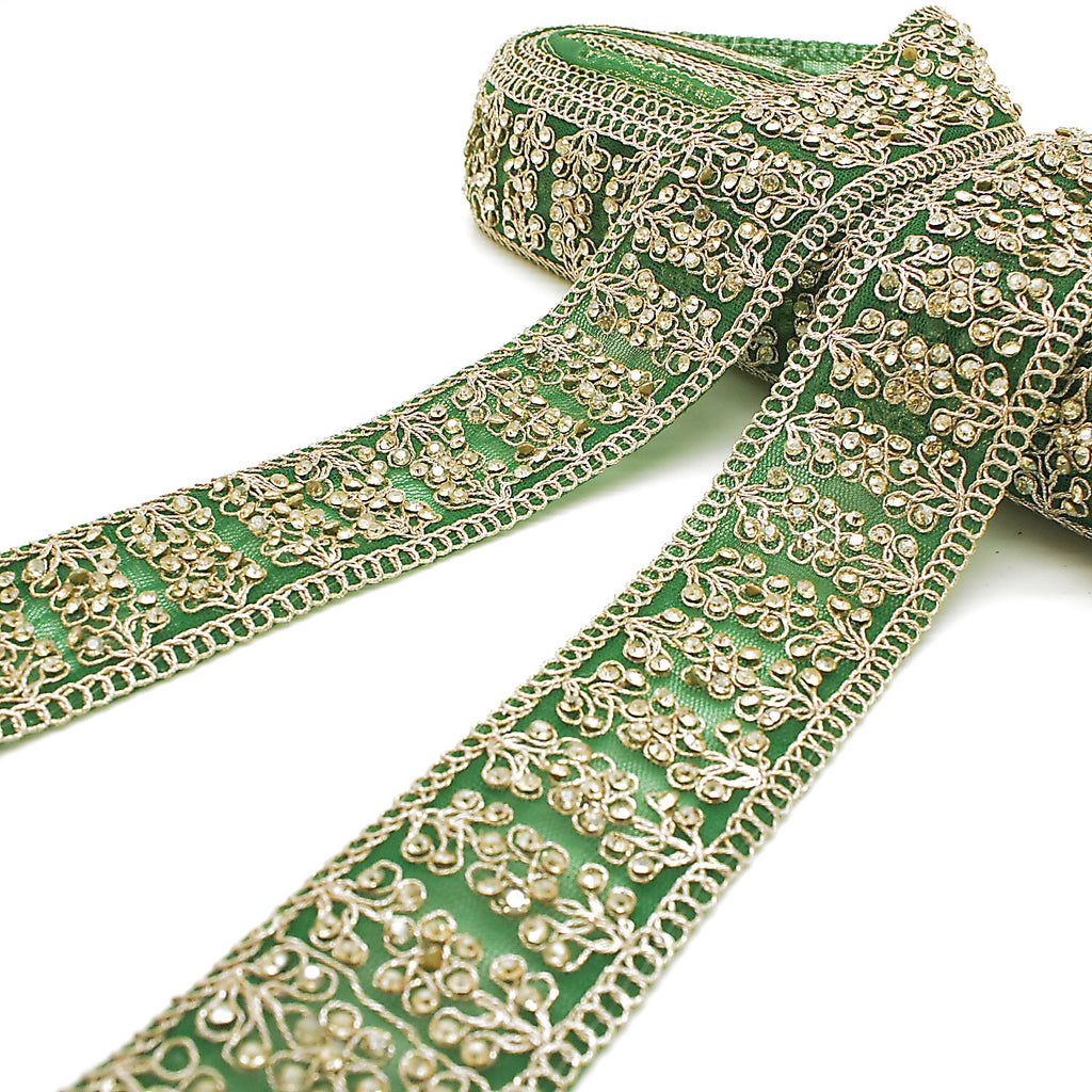 GREEN GOLD STONE TRIM - SARAHI.NYC