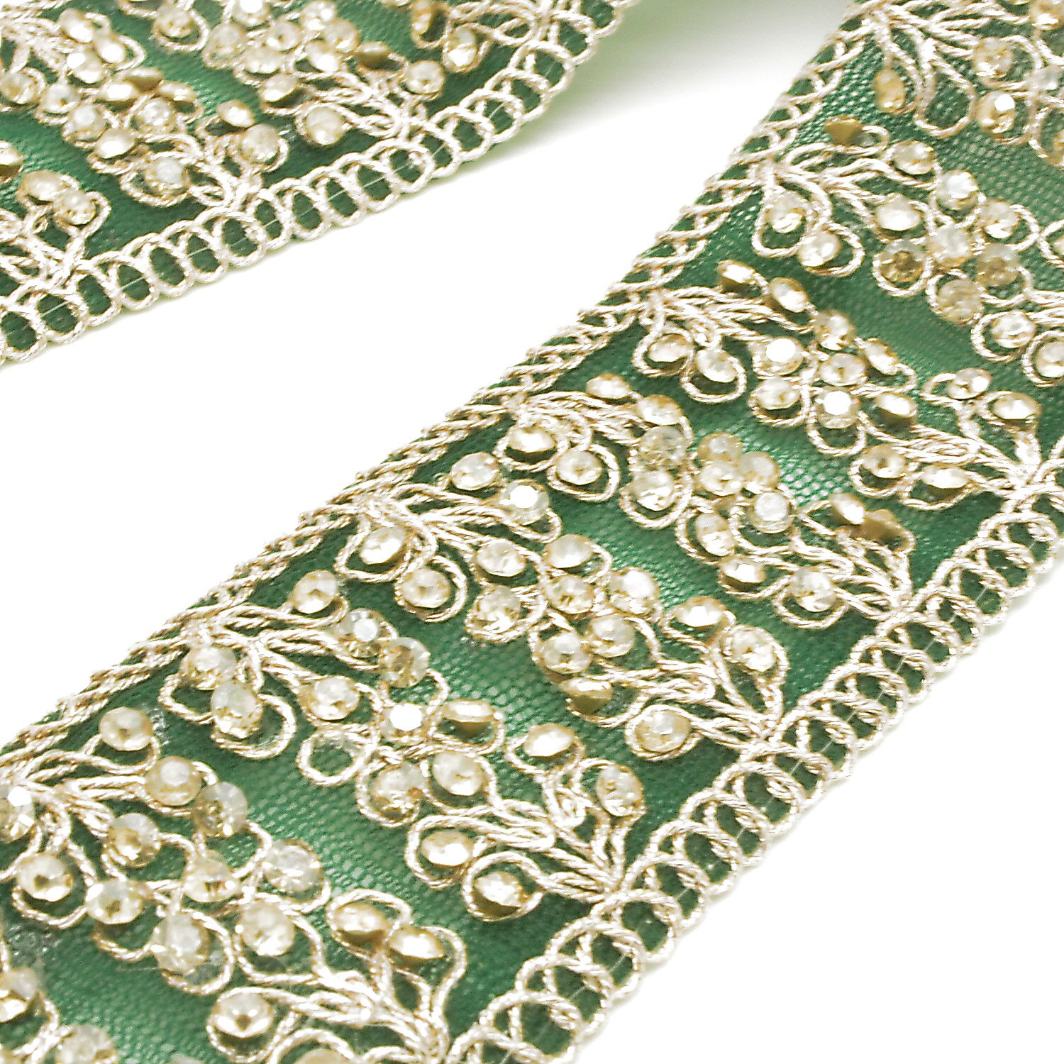 BOTTLE GREEN GOLD STONE TRIM - SARAHI.NYC