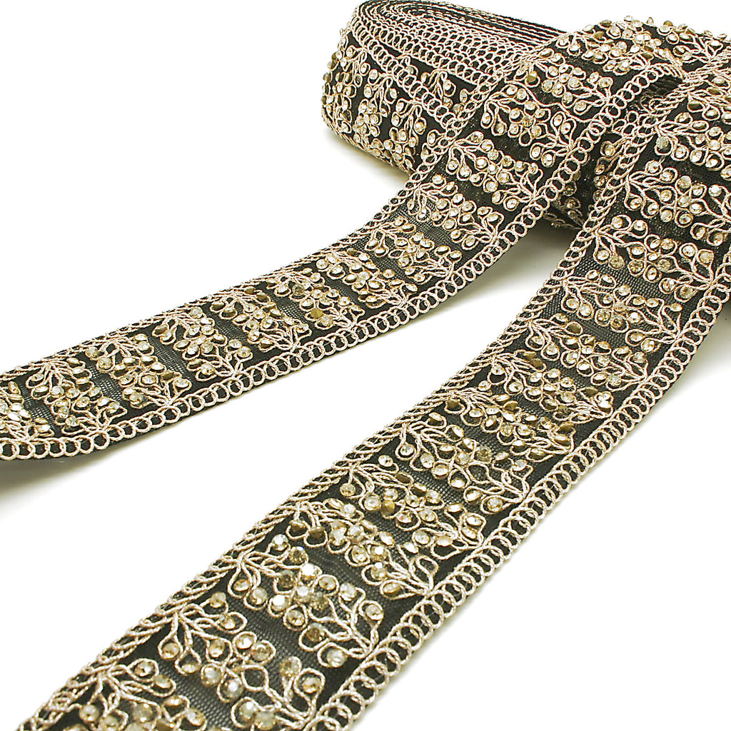 BLACK GREEN GOLD STONE TRIM - SARAHI.NYC