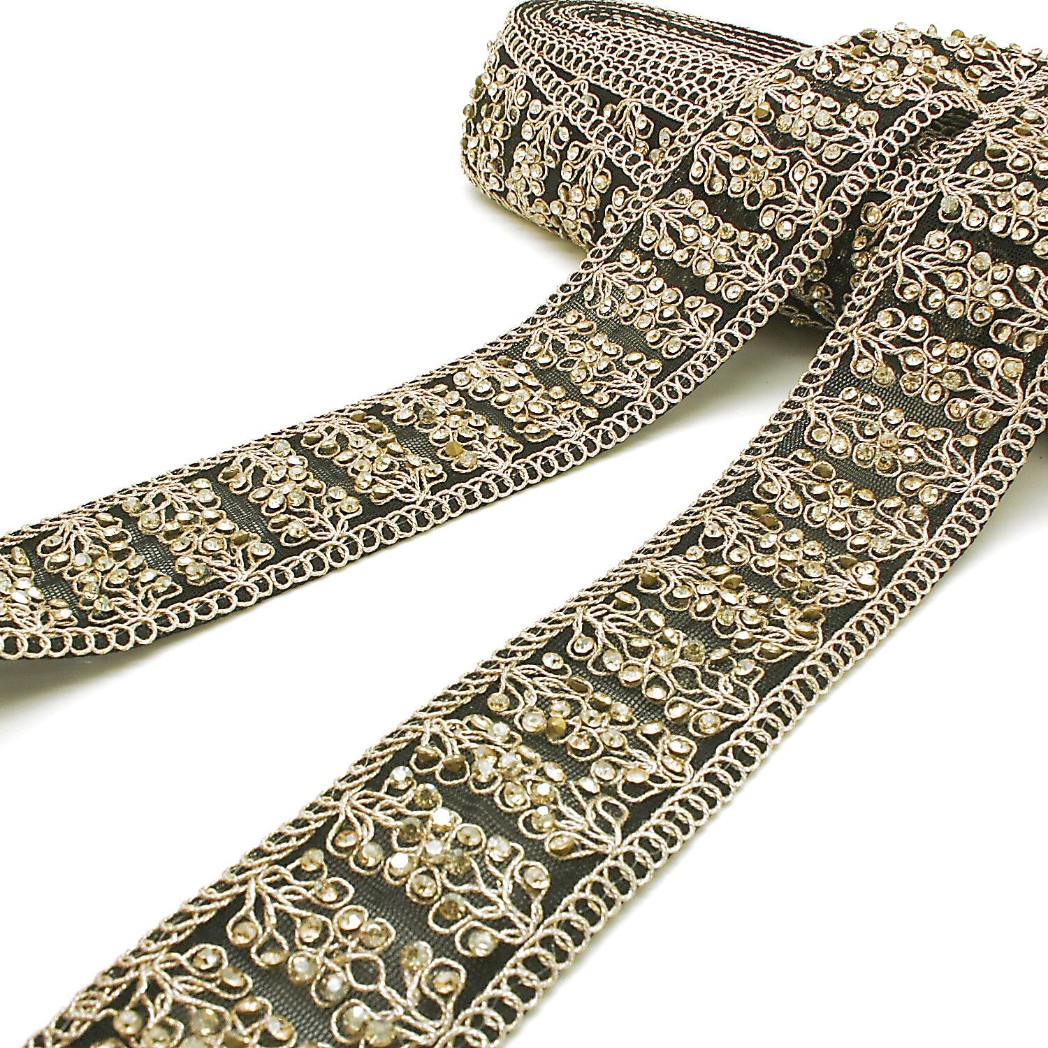 BLACK GREEN GOLD STONE TRIM - SARAHI.NYC