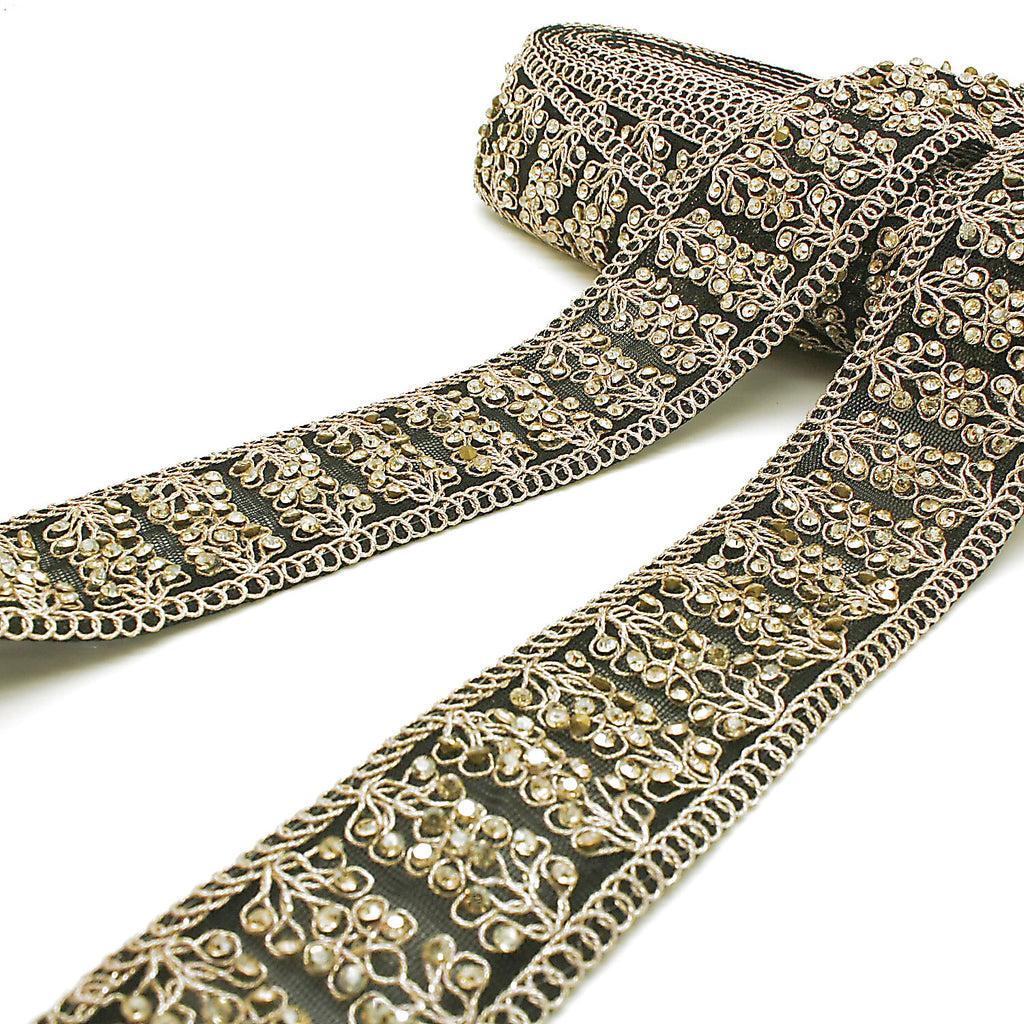 BLACK GREEN GOLD STONE TRIM - SARAHI.NYC