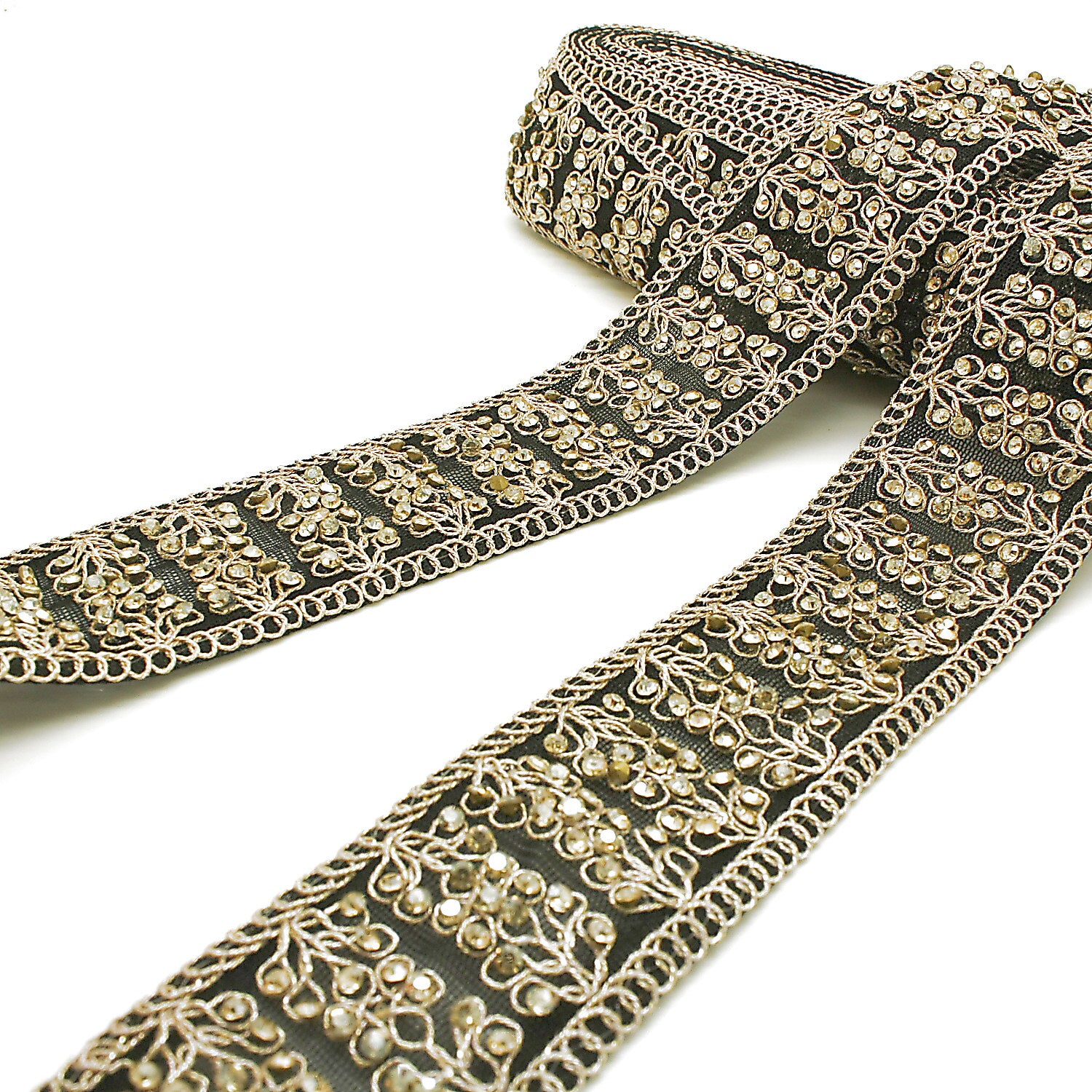 BLACK GREEN GOLD STONE TRIM - SARAHI.NYC