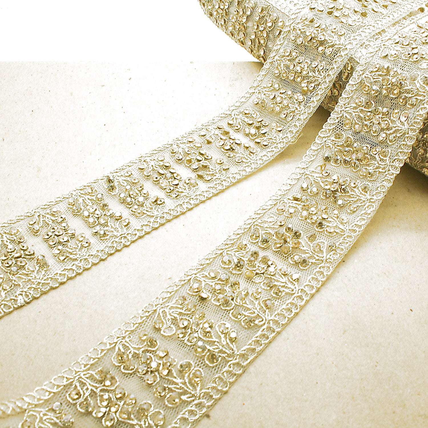 CREAM GOLD STONE TRIM - SARAHI.NYC