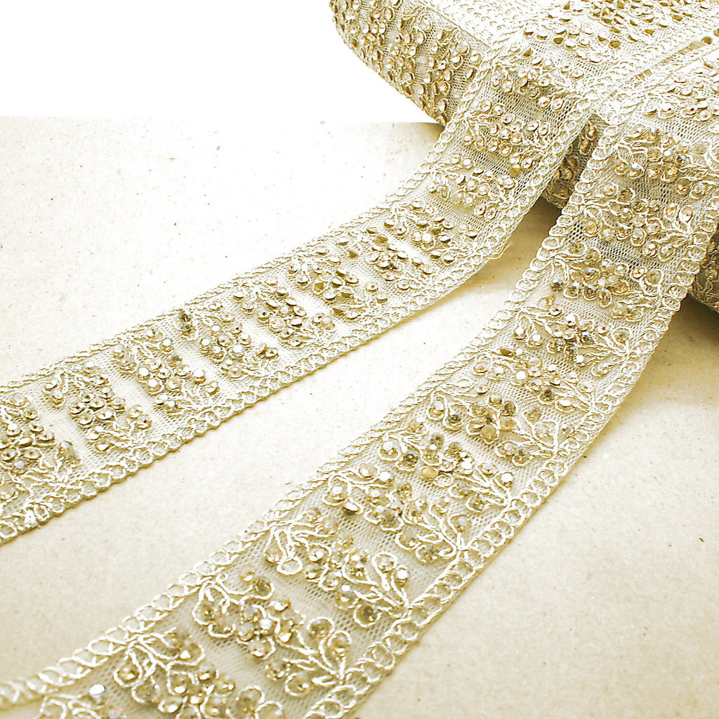 CREAM GOLD STONE TRIM - SARAHI.NYC