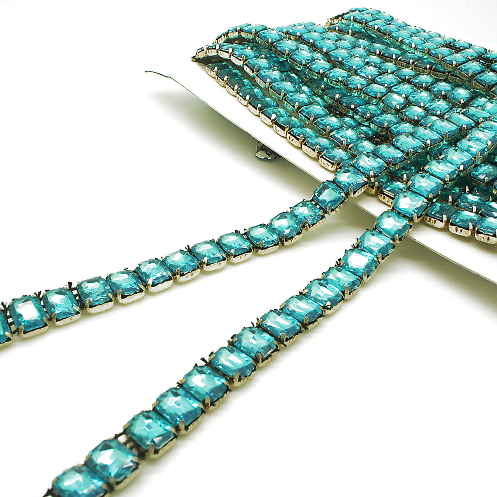 TURQUOISE RHINESTONE TRIM - sarahi.NYC