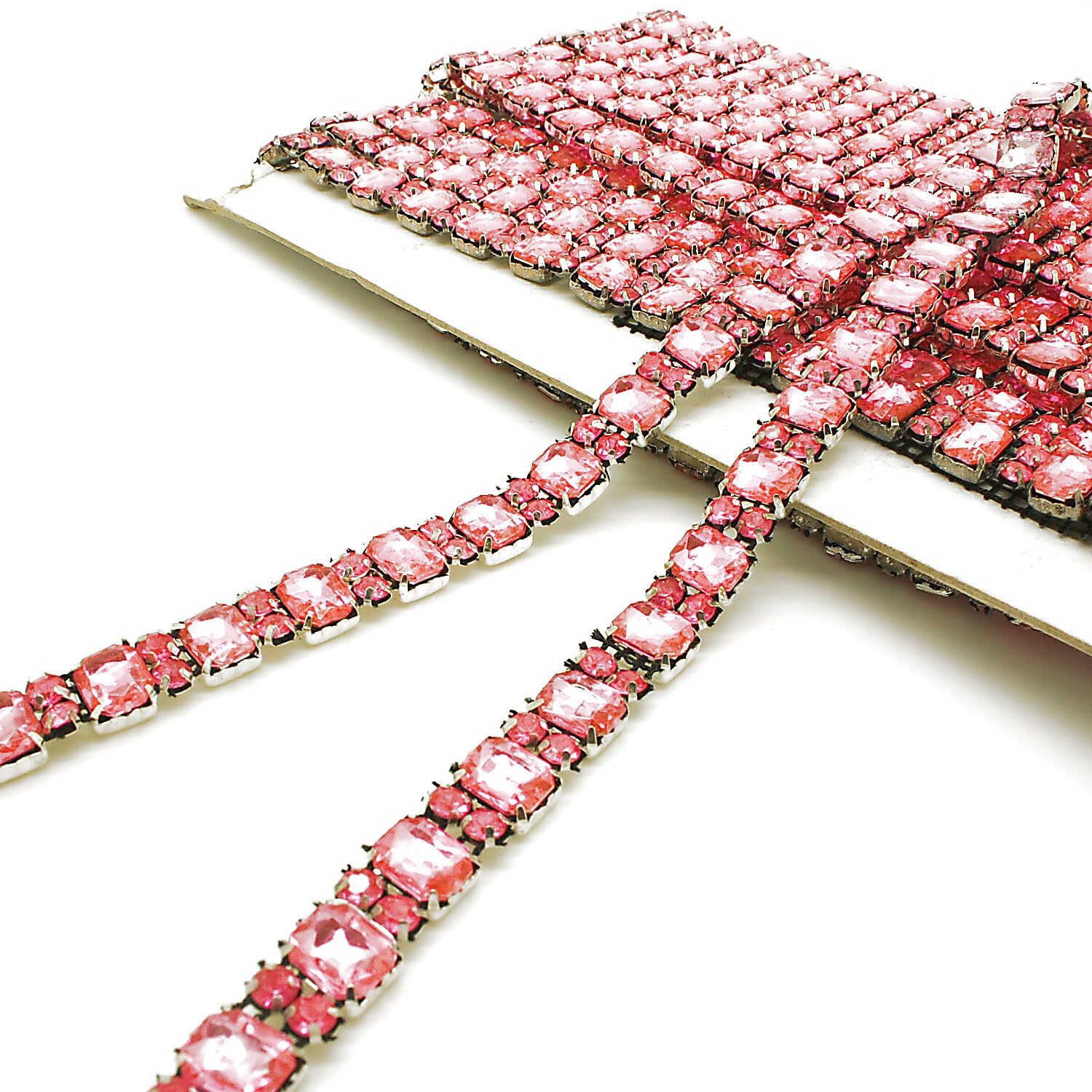 BUBBLEGUM PINK RHINESTONE TRIM - sarahi.NYC