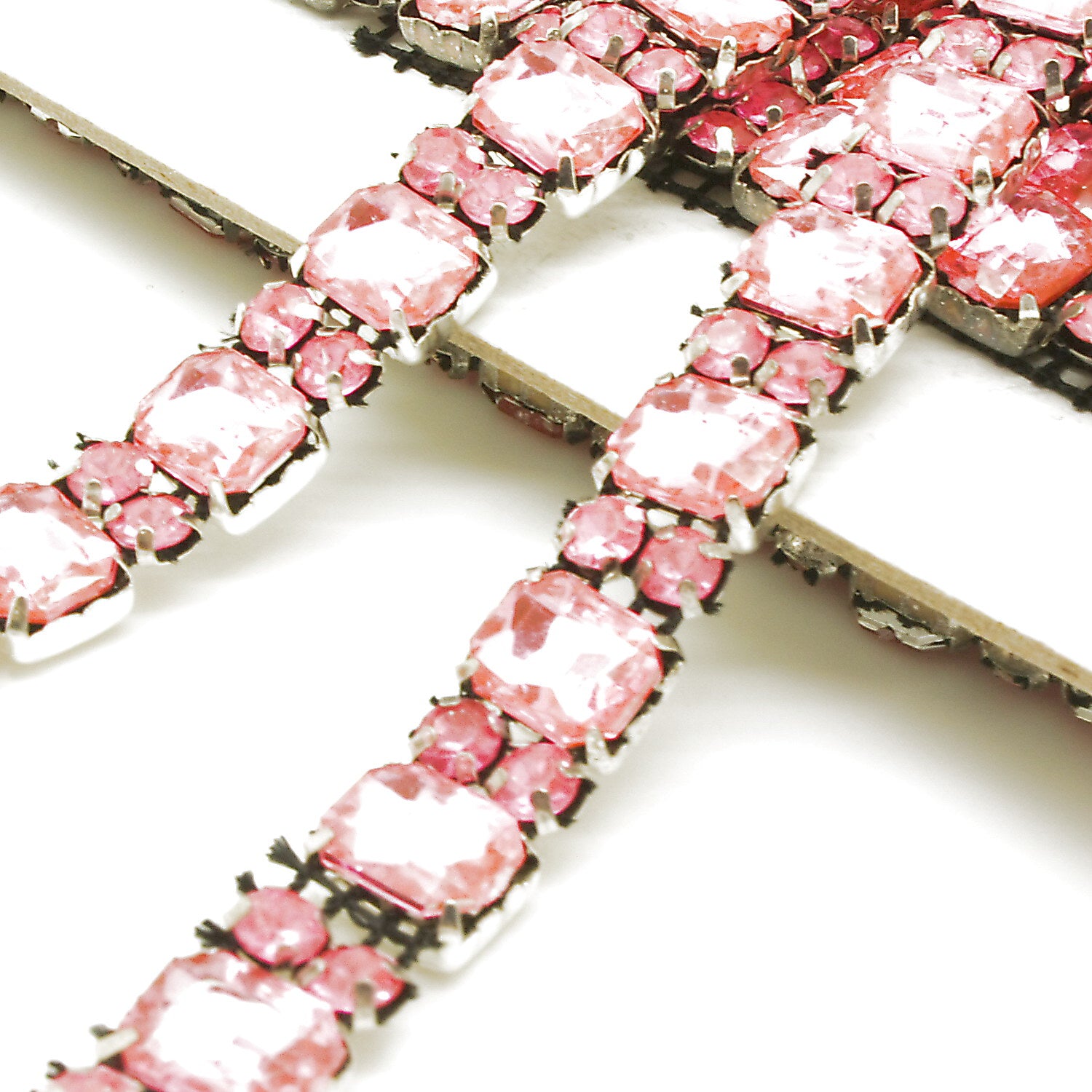 BUBBLEGUM PINK RHINESTONE TRIM - sarahi.NYC