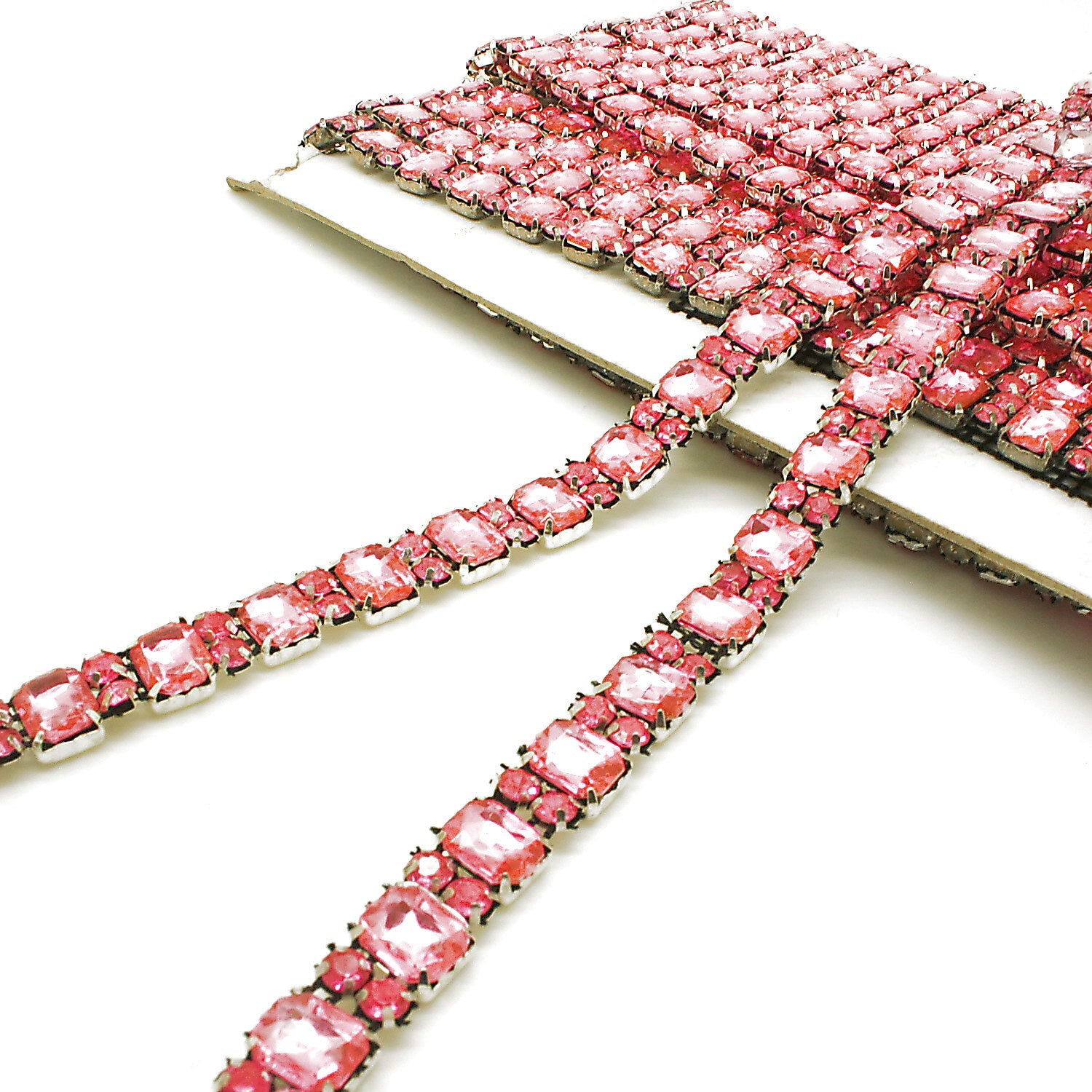 BUBBLEGUM PINK RHINESTONE TRIM - sarahi.NYC