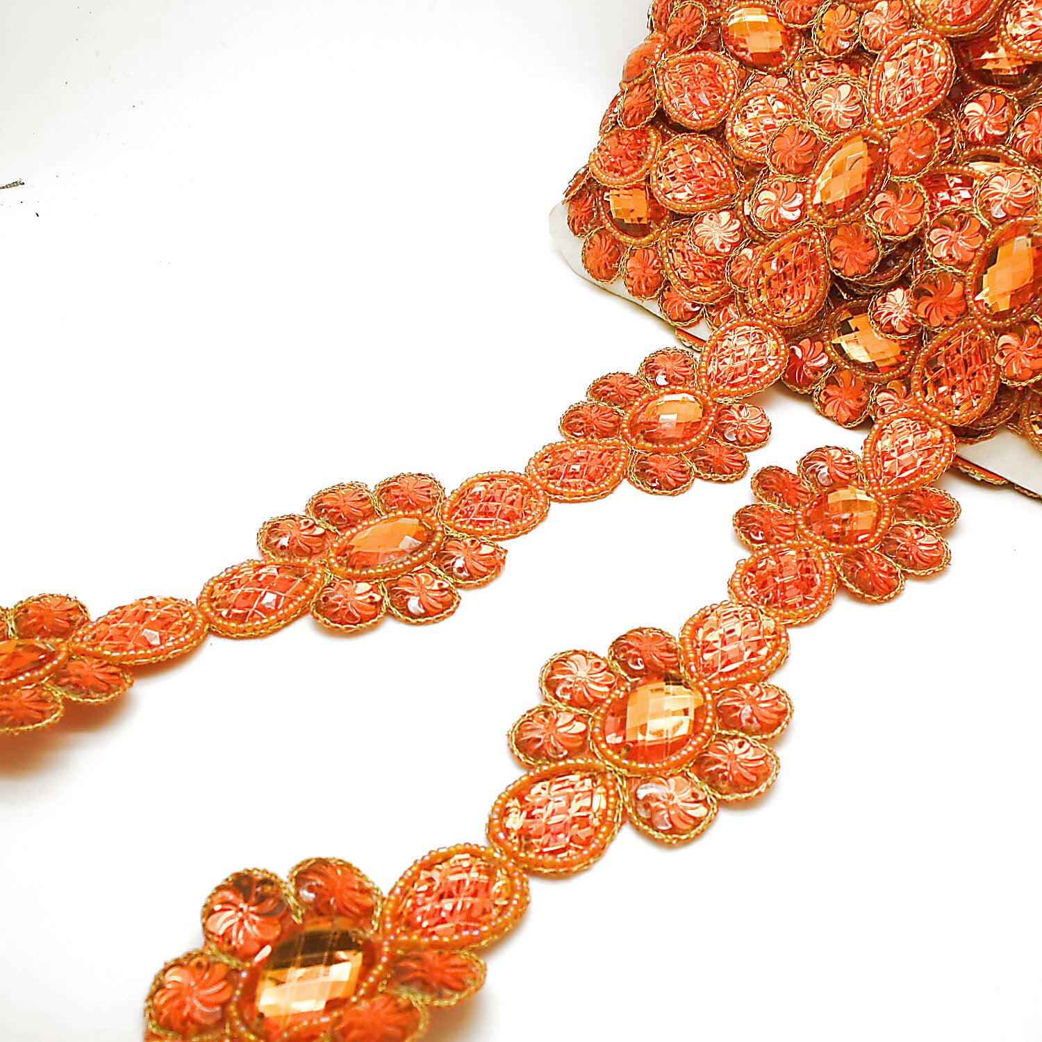 ORANGE RHINESTONE TRIM - sarahi.NYC