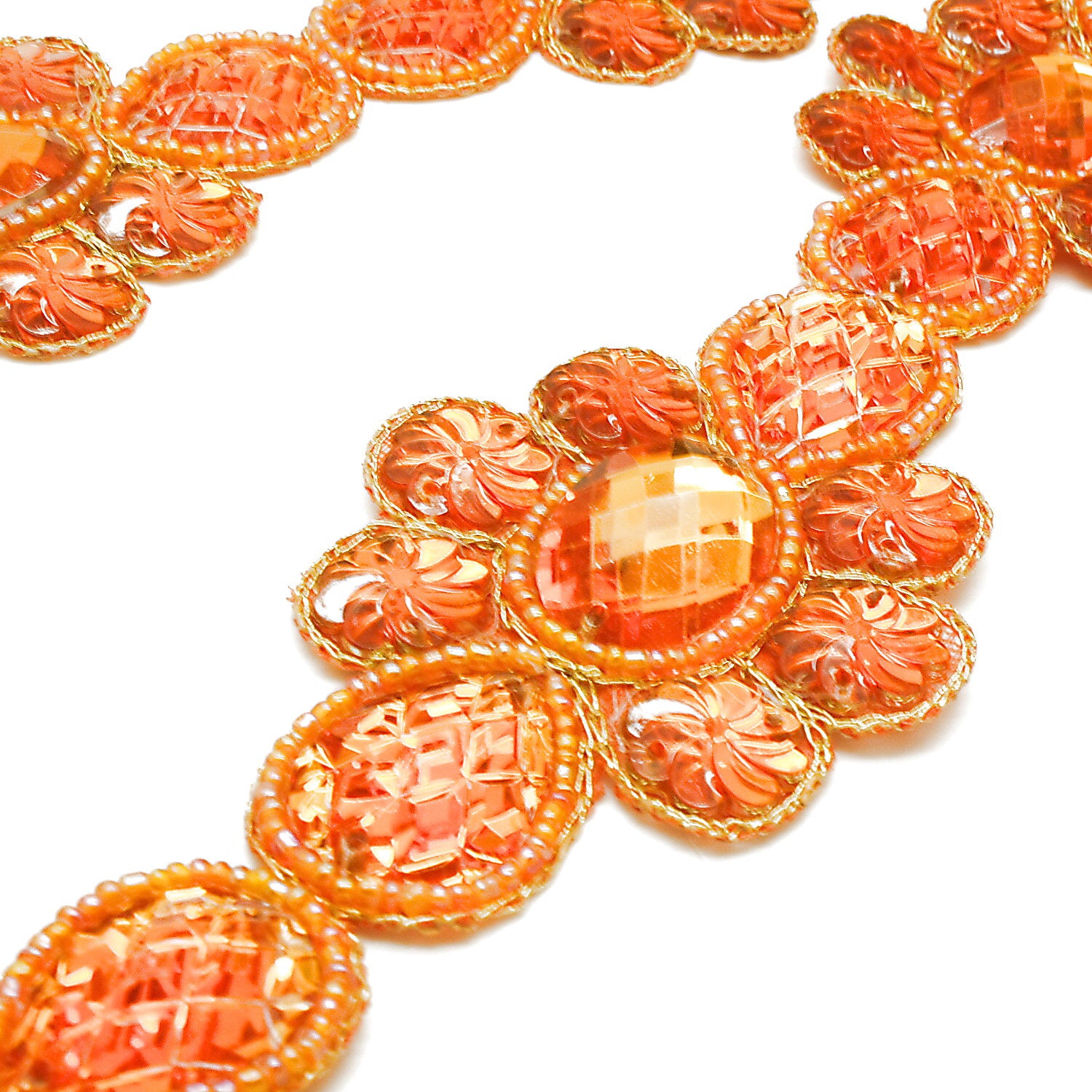 ORANGE RHINESTONE TRIM - sarahi.NYC