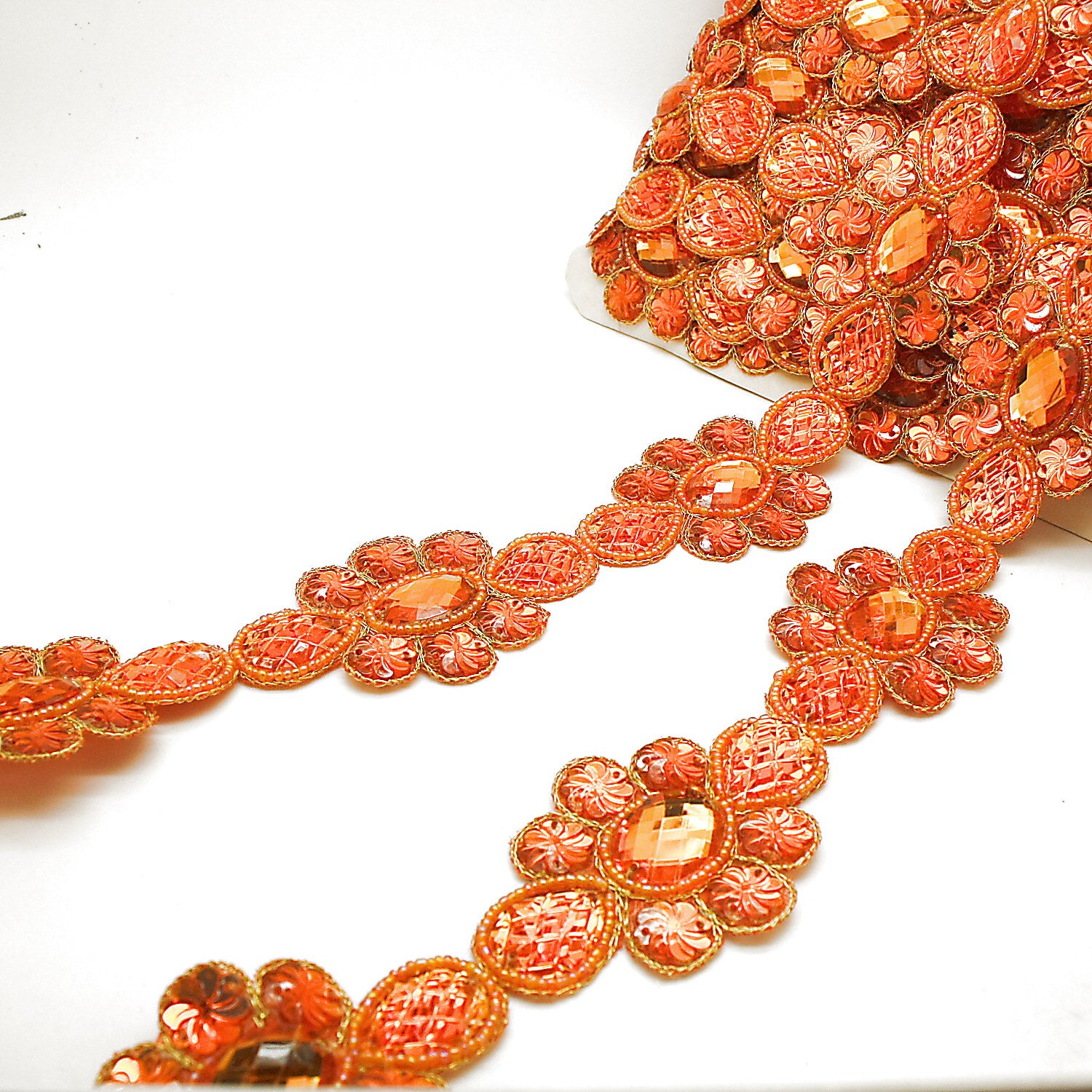 ORANGE RHINESTONE TRIM - sarahi.NYC