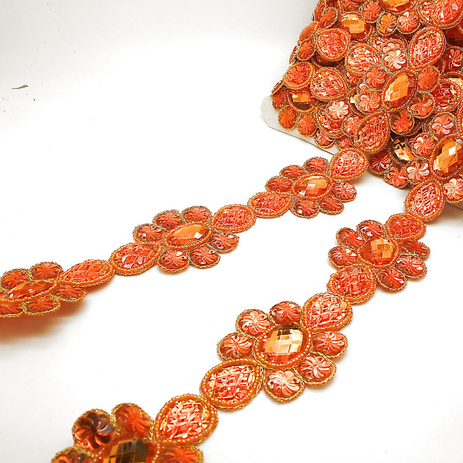 ORANGE RHINESTONE TRIM - sarahi.NYC