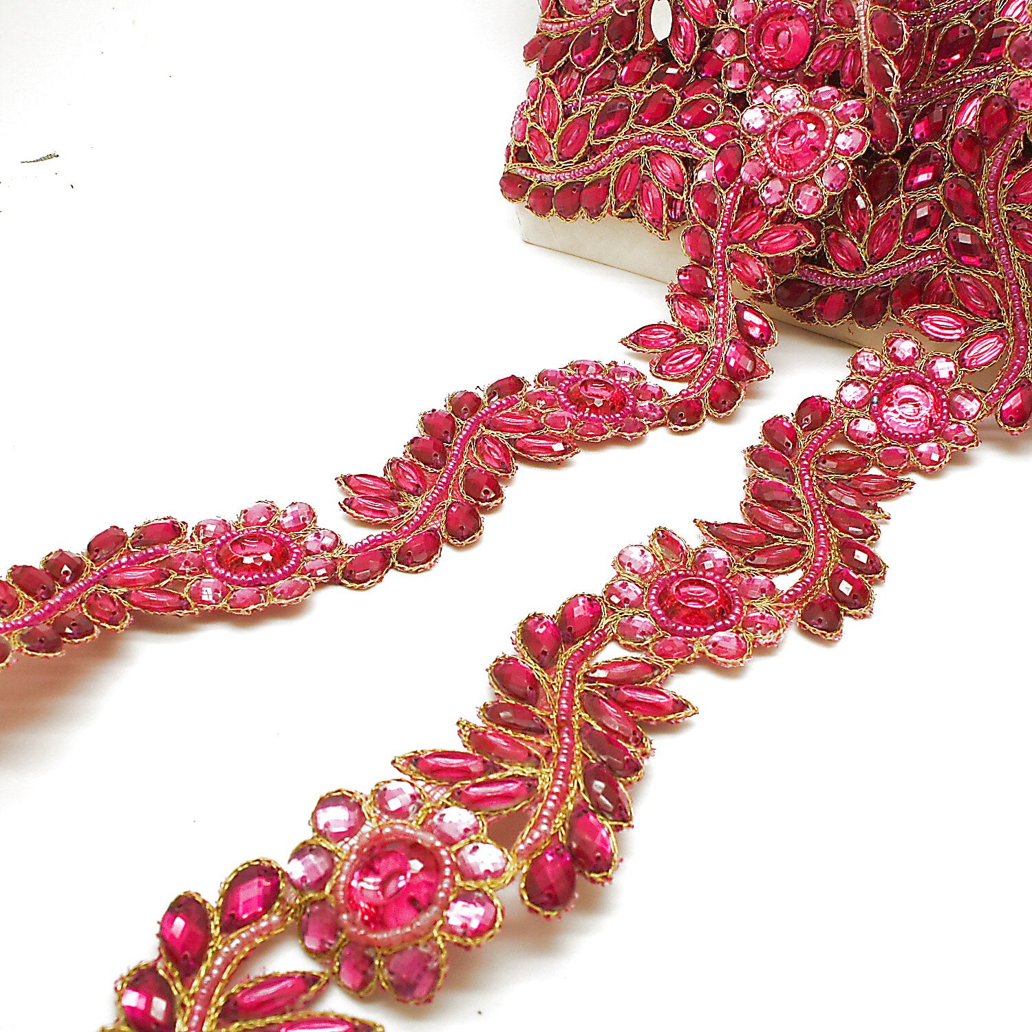 PINK TURQUOISE  RHINESTONE TRIM - sarahi.NYC