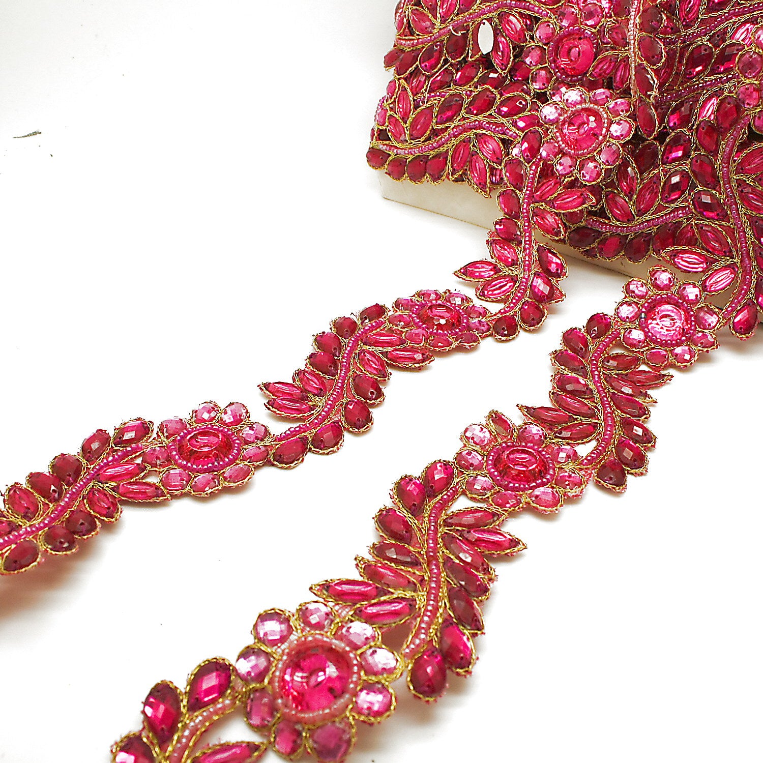 PINK TURQUOISE  RHINESTONE TRIM - sarahi.NYC