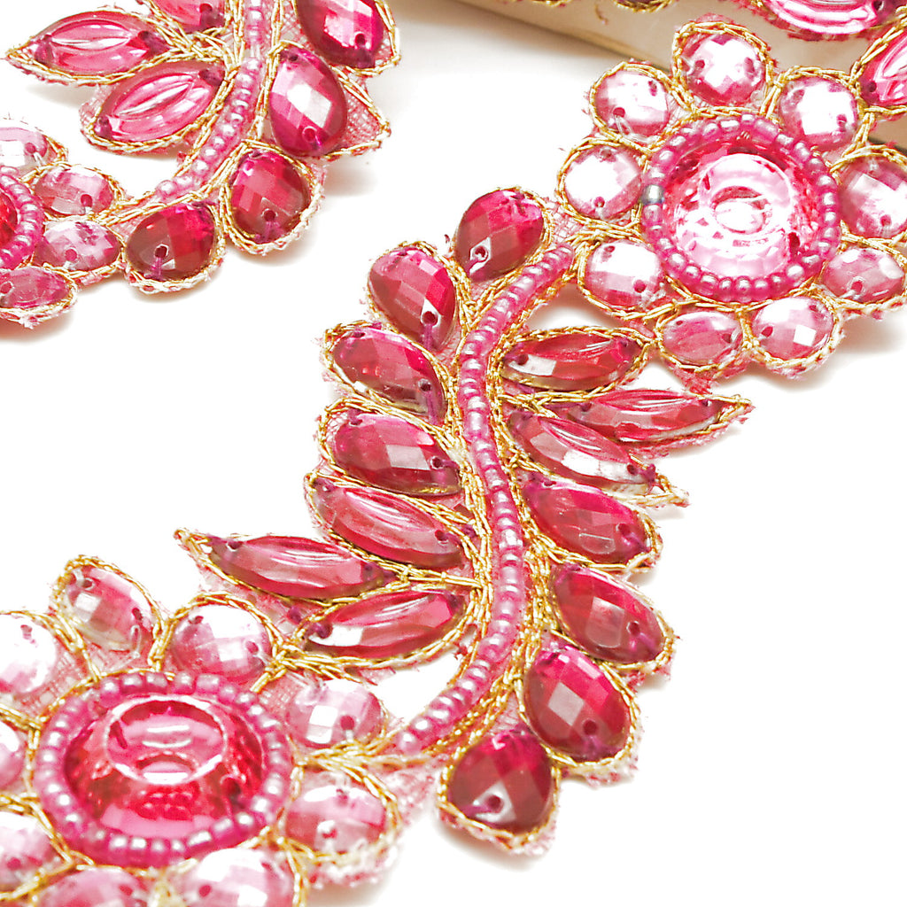 PINK TURQUOISE  RHINESTONE TRIM - sarahi.NYC