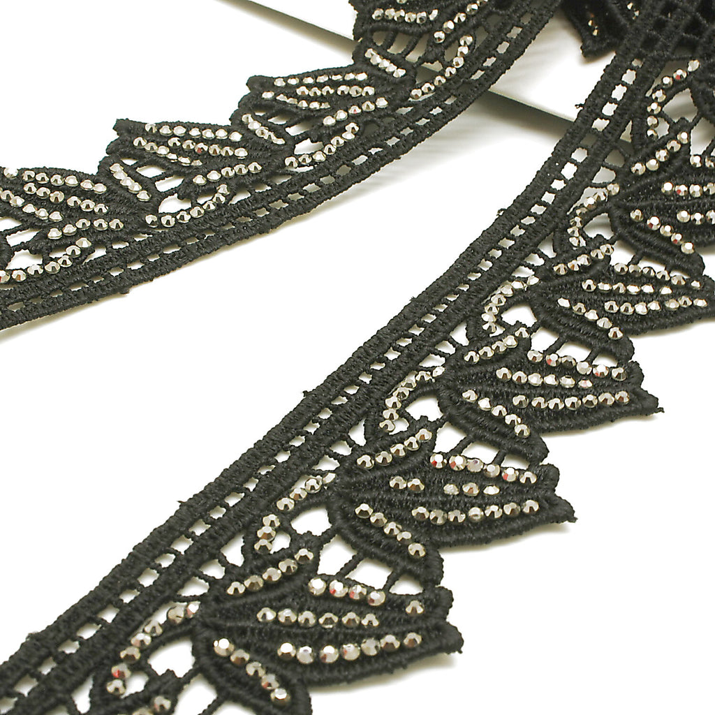 BLACK GUNMETAL STONE TRIM - sarahi.NYC