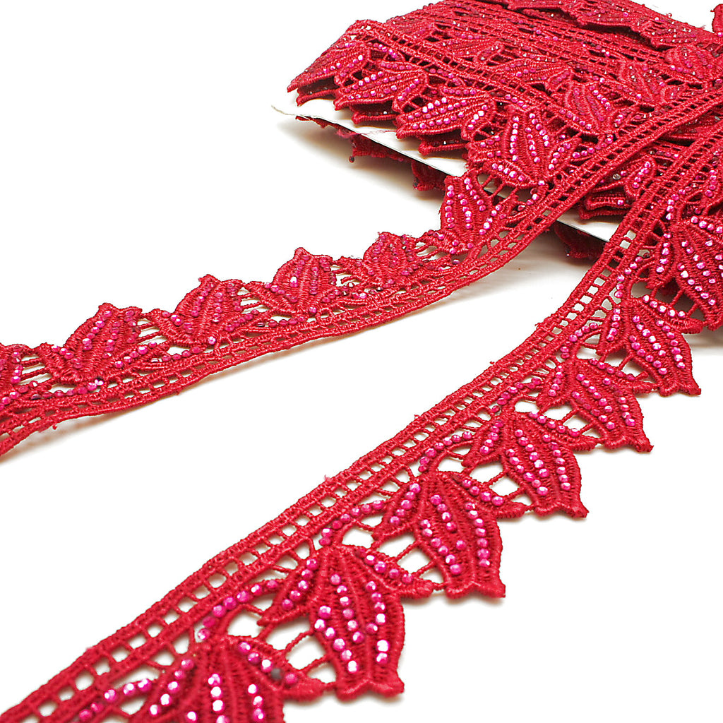 PINK STONE LACE TRIM - sarahi.NYC