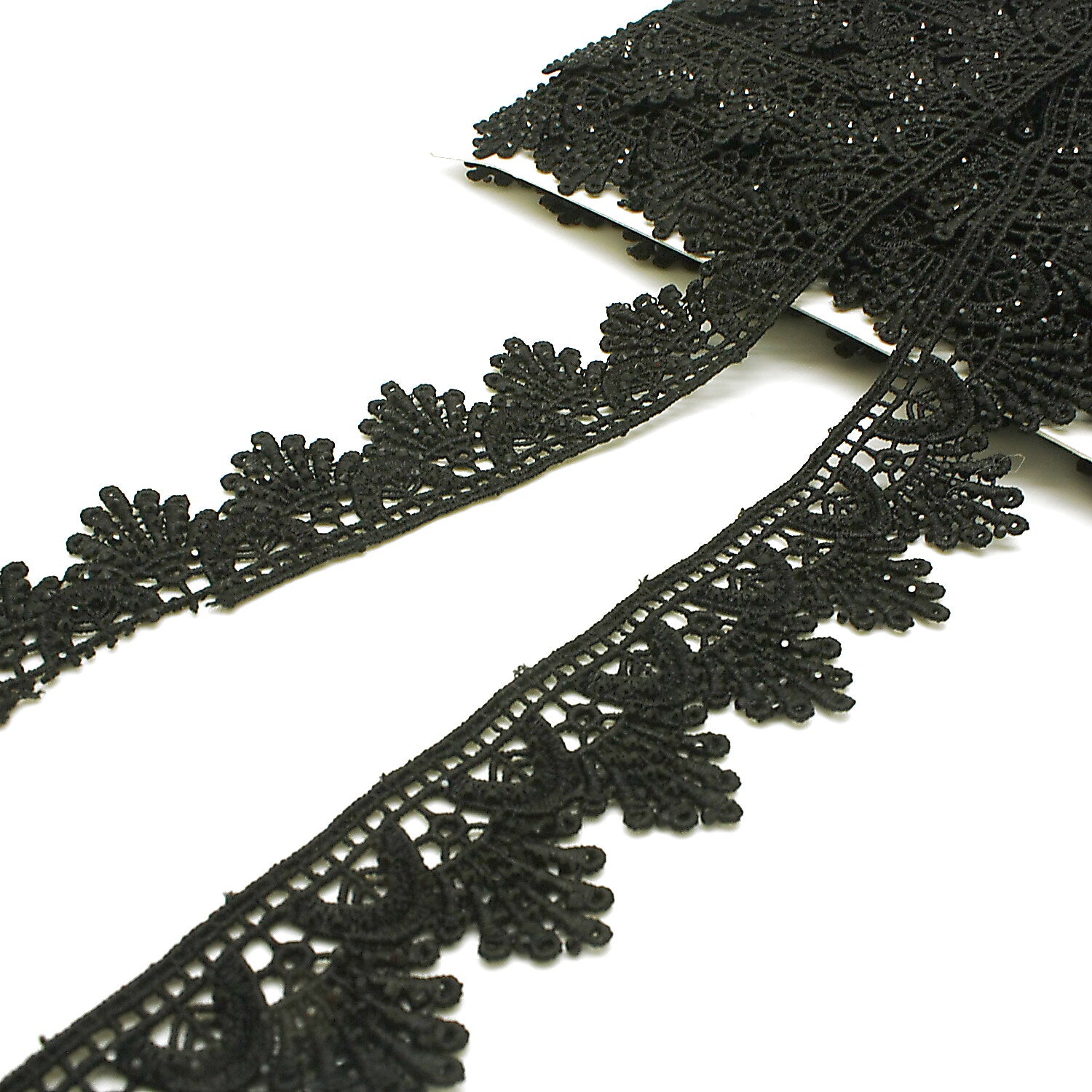 BLACK RHINESTONE LACE TRIM - sarahi.NYC