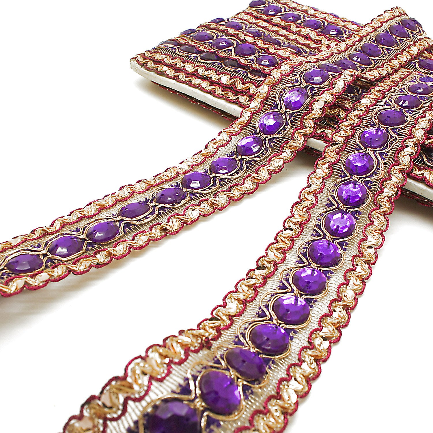PURPLE RHINESTONE TRIM - sarahi.NYC