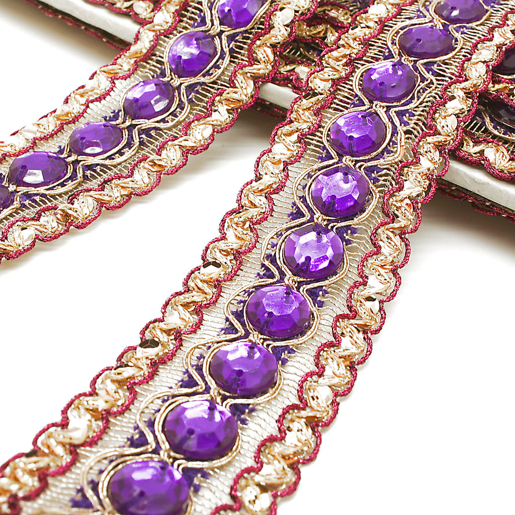 PURPLE RHINESTONE TRIM - sarahi.NYC