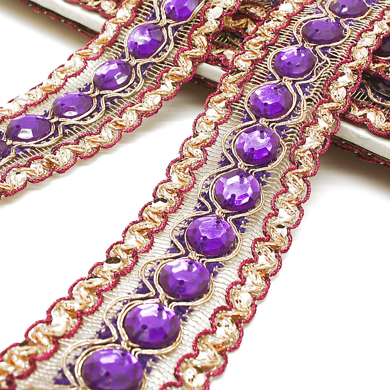 PURPLE RHINESTONE TRIM - sarahi.NYC