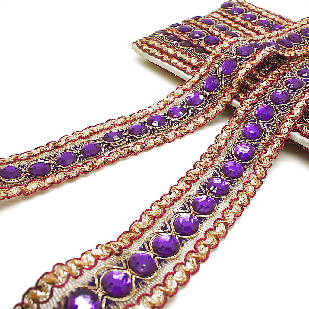 PURPLE RHINESTONE TRIM - sarahi.NYC
