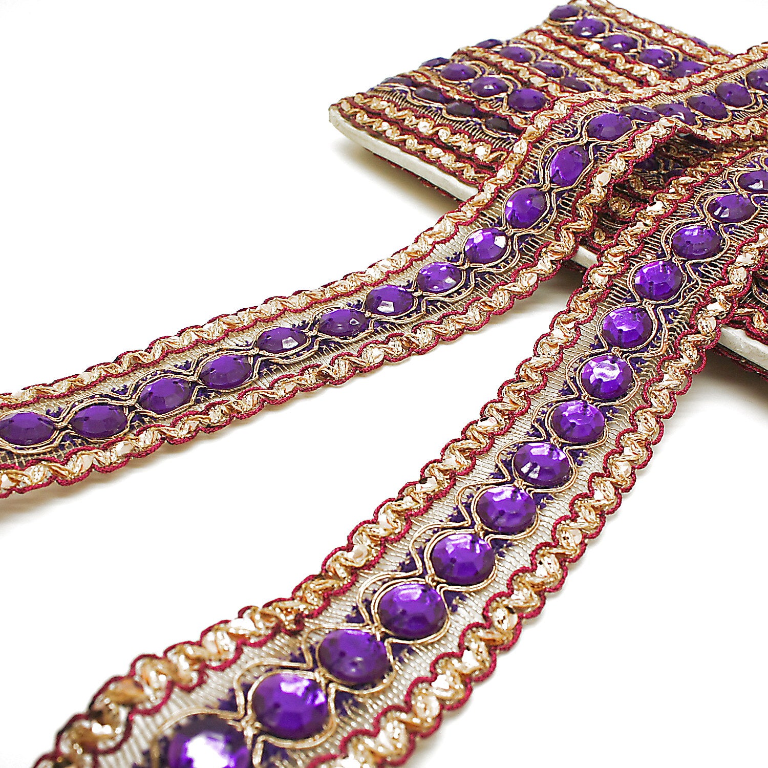 PURPLE RHINESTONE TRIM - sarahi.NYC