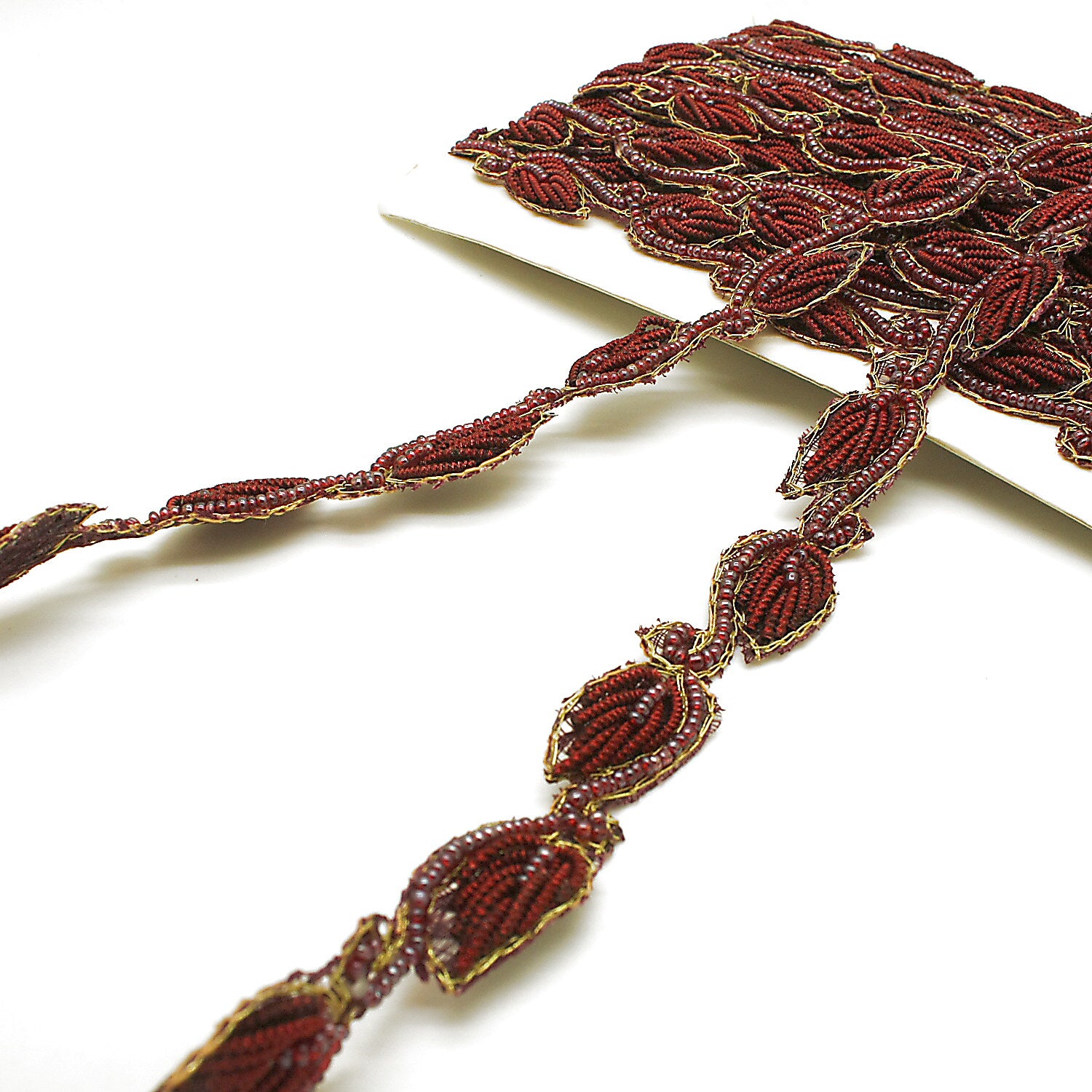 MAROON PAISLEY SEQUIN TRIM - sarahi.NYC