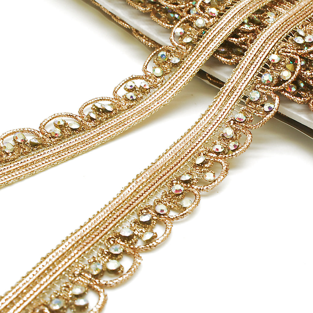 GOLD IRIDESCENT STONE TRIM - sarahi.NYC