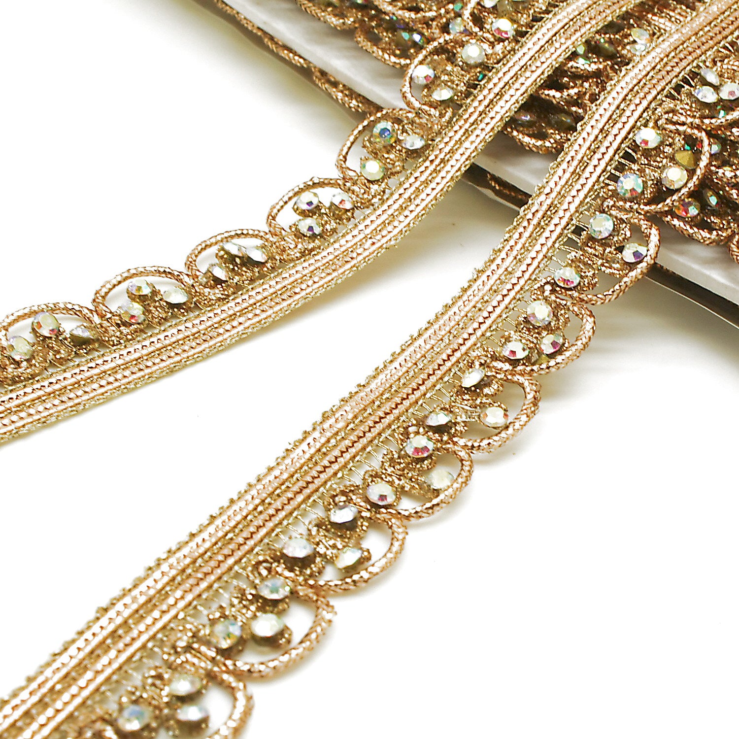 GOLD IRIDESCENT STONE TRIM - sarahi.NYC