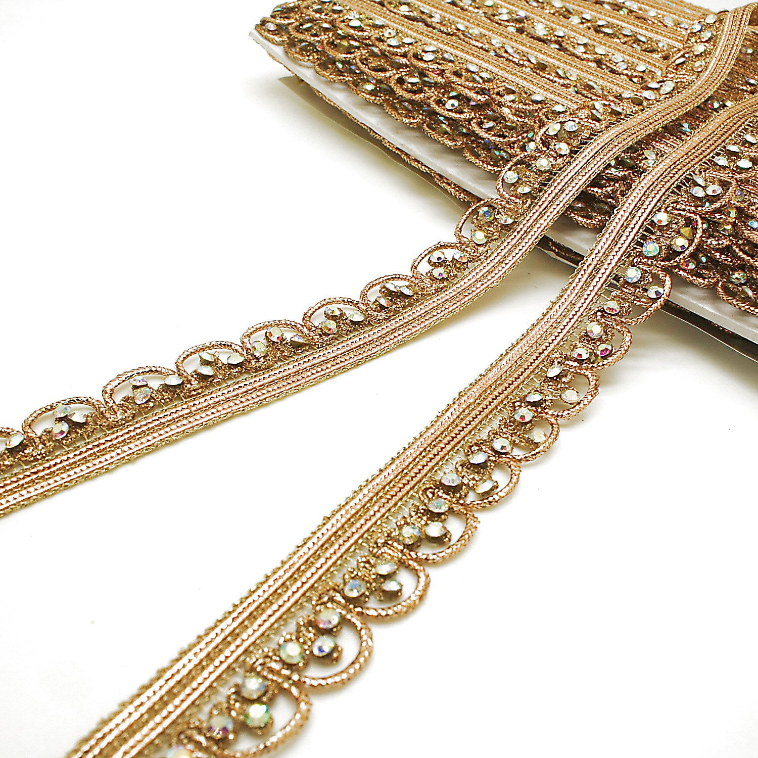 GOLD IRIDESCENT STONE TRIM - sarahi.NYC