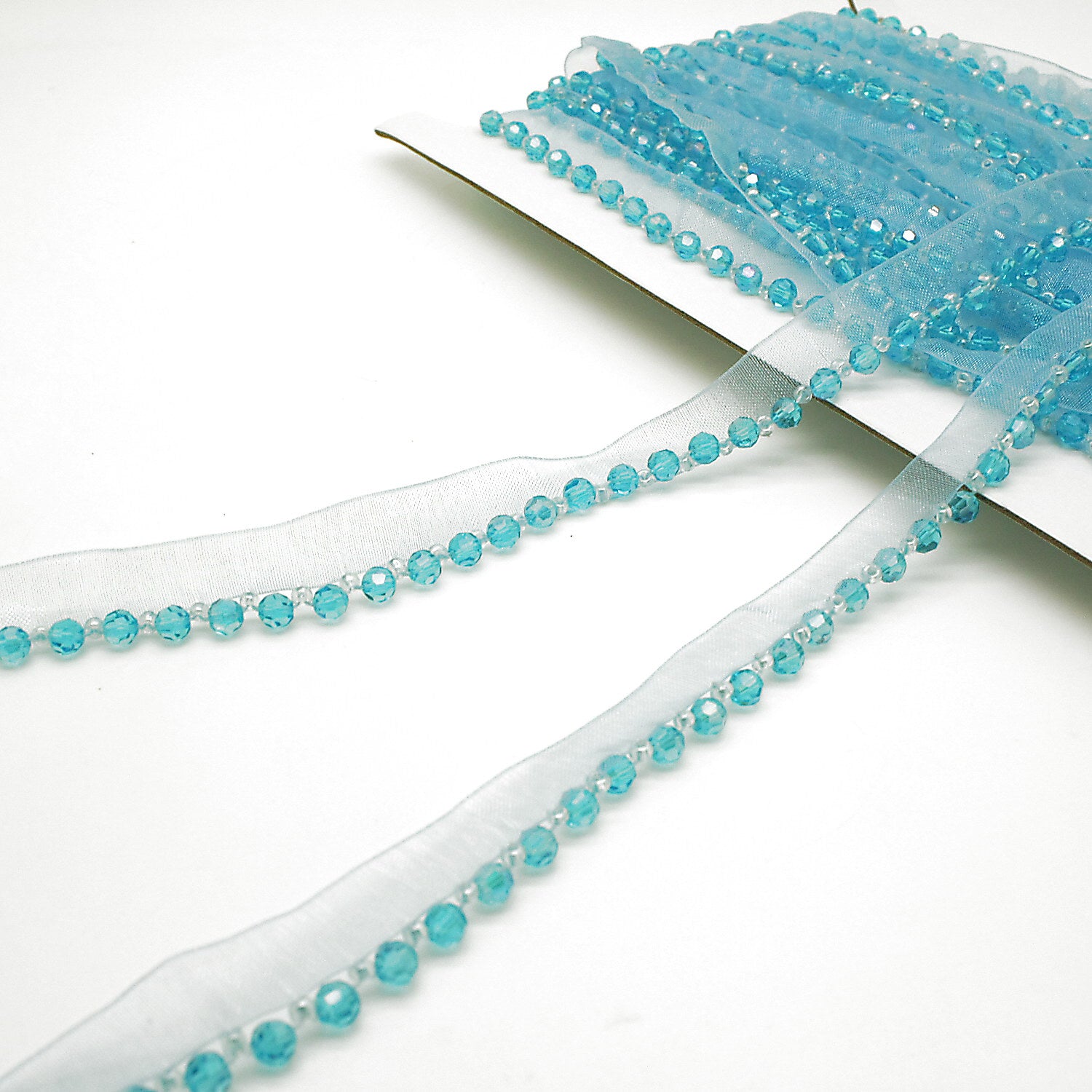 LIGHT BLUE BEADED EDGING TRIM - sarahi.NYC